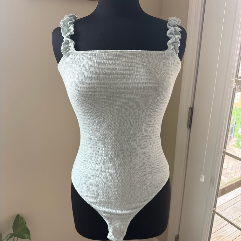 Light Blue Smocked Bodysuit